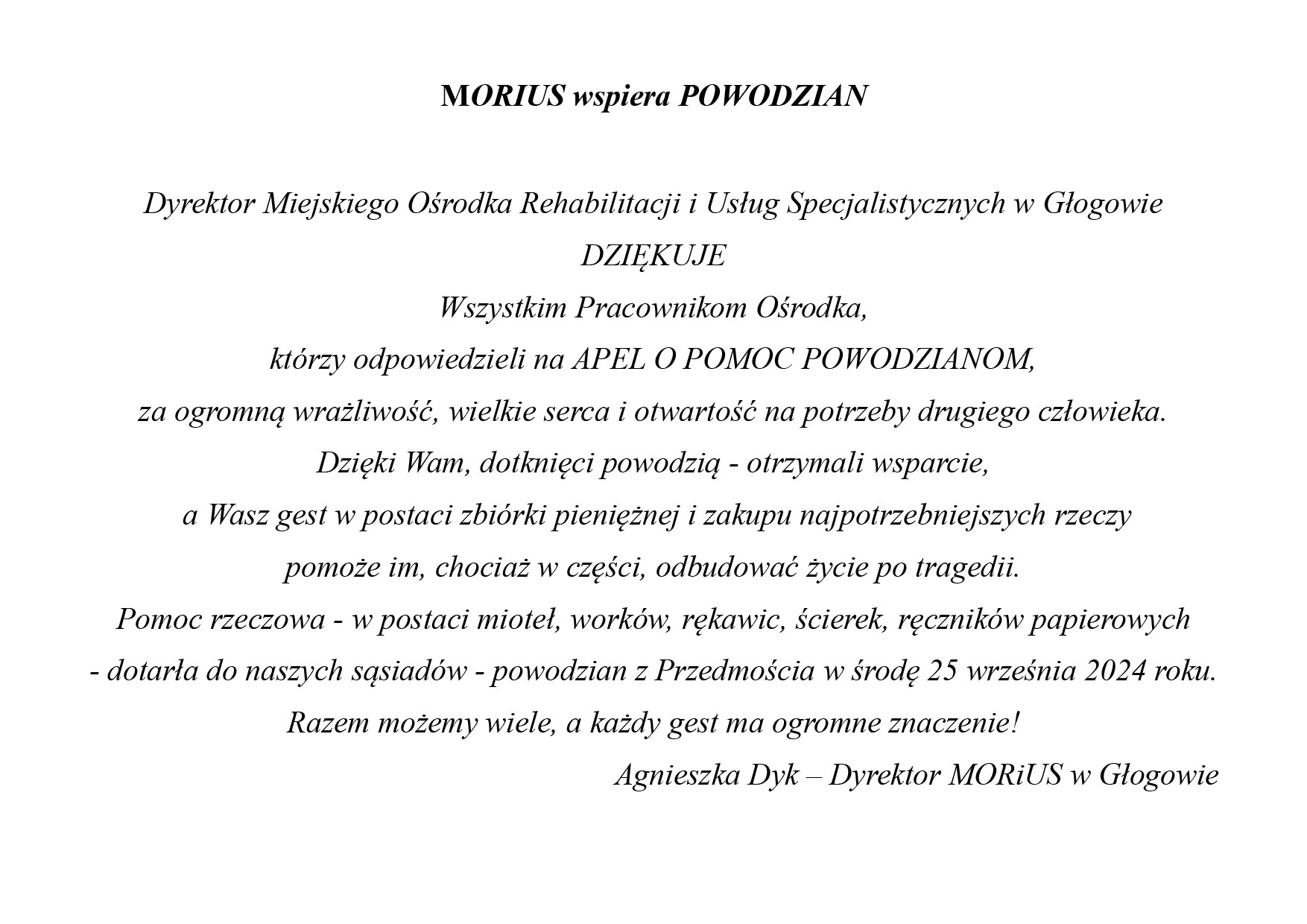 pomoc powodz morius
