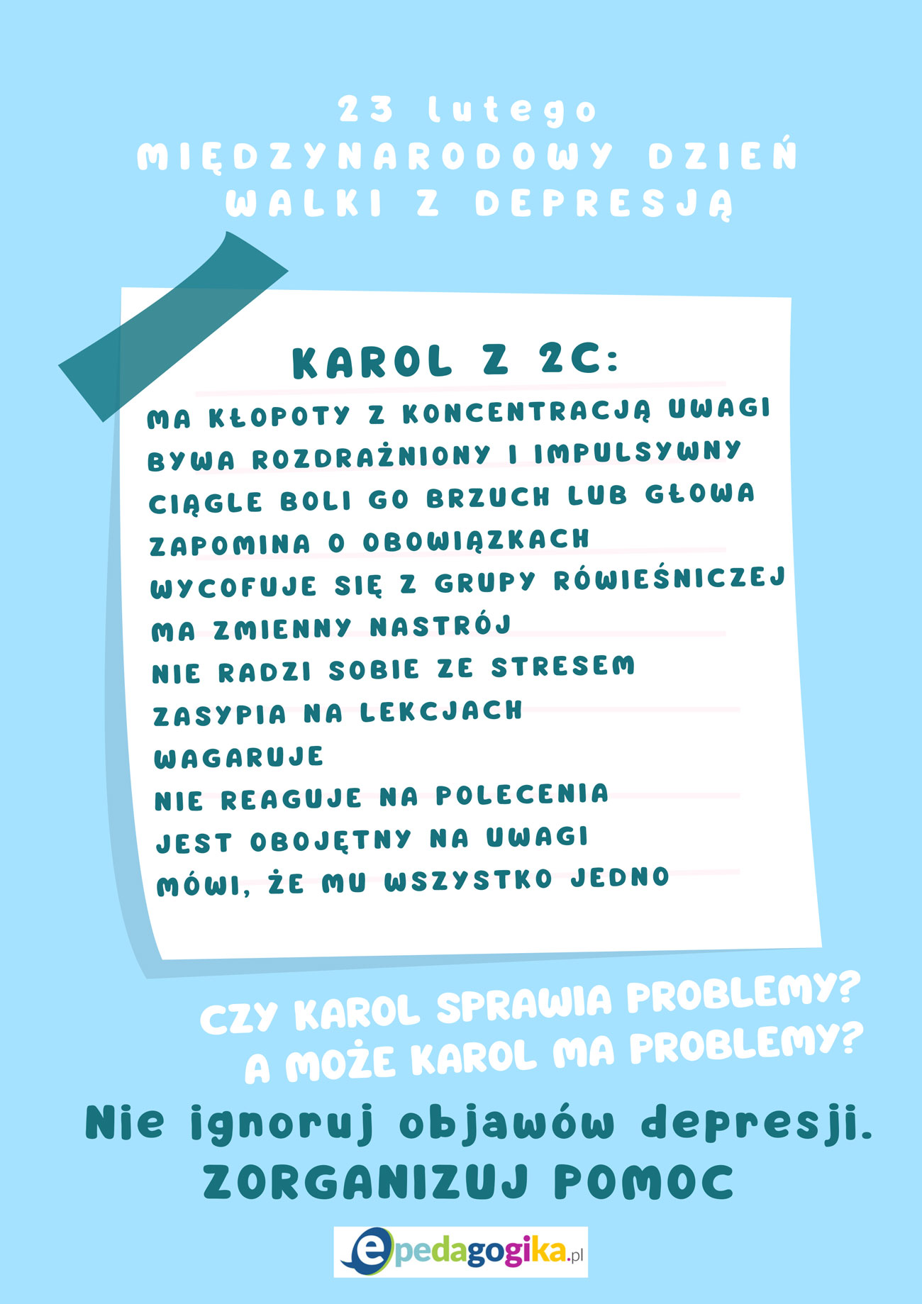 Dzień Walki z Depresją w Miejskim Ośrodku Rehabilitacji i Usług Specjalistycznych w Głogowie — zdjęcie 3 z 3